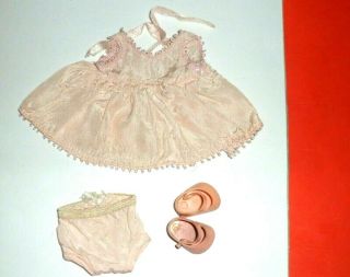 Vogue Ginny Vintage Doll Clothes Pink Silk Dress Set Fit 8 " Tagged