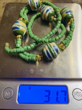 Vintage Antique African Trade Bead Venetian Glass Old Necklace 31.  7 Gram Weight