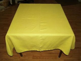 117x 49 Vintage Antique Bright Sunshine Yellow Pure Irish Linen Tablecloth