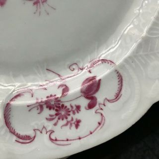 Antique early 19th C? English? Dinner Plate White Underglaze/Pink Above Glaze 9 