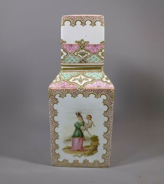 Fine Rare Antique 18th C.  Worcester? Porcelain Tea Caddy Lidded Vase Chinoiserie