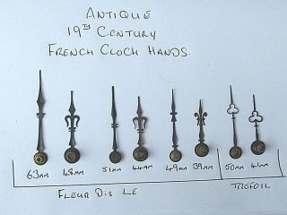 Antique French Clock Hands X 4 Pairs Circa 1880