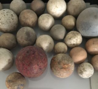 29 Antique Clay Marbles Mid 19th Century 2