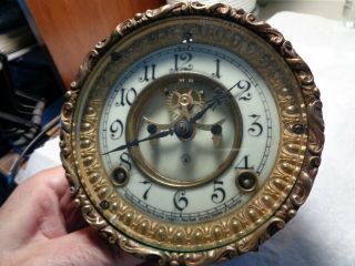 Antique - Ansonia - Open Escapement - China Clock - Movement - Ca.  1895 - To Restore - T589