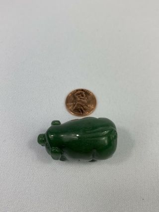 Vintage Small Chinese Jade Carved Pig Figure,  Collectible,  Antique - 1 Inch -
