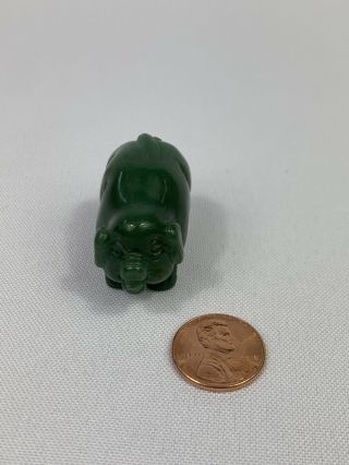 VINTAGE SMALL CHINESE JADE CARVED PIG FIGURE,  COLLECTIBLE,  ANTIQUE - 1 INCH - 3