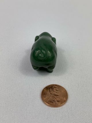 VINTAGE SMALL CHINESE JADE CARVED PIG FIGURE,  COLLECTIBLE,  ANTIQUE - 1 INCH - 5