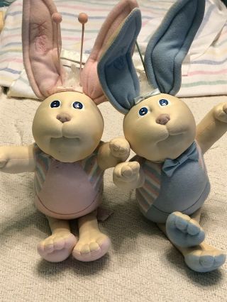 Vintage 1986 Cabbage Patch Kids Xavier Roberts Pink Blue Bunny Bees Plush Toys