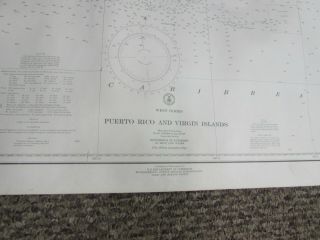 NAVIGATIONAL CHART - WEST INDIES - PUERTO RICO & VIRGIN ISLANDS - 48 X 28 - 32 2