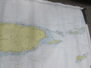NAVIGATIONAL CHART - WEST INDIES - PUERTO RICO & VIRGIN ISLANDS - 48 X 28 - 32 3