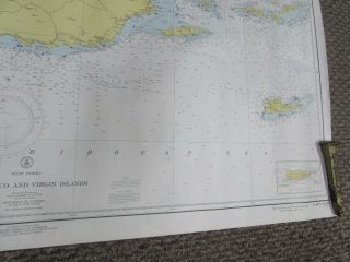 NAVIGATIONAL CHART - WEST INDIES - PUERTO RICO & VIRGIN ISLANDS - 48 X 28 - 32 4