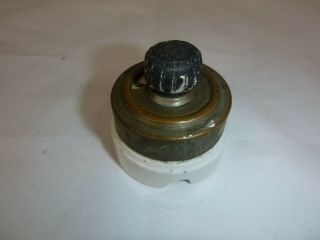 Vtg Antique Porcelain Electrical Twist On Off Rotary Switch 2 "