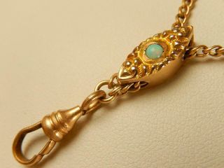 Victorian Opal Slide Pocket Watch Chain Or Necklace 45 " Long Antique Ornate