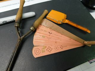 Vintage Dollhouse Miniature Parts Shovel Fan ? German? Parts To Fix Other Dolls
