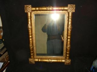 Mirror Empire Gilt C 1840 - 50 Old Glass Wooden Back Paint Over Gilt