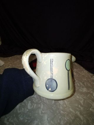 ANTIQUE CLAY POTTERY WATERING CAN HAND PAINTED 1920 ' S 4