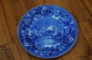 Antique Wedgewood Plate Signing Of “the Declaration Of Independence” Flow Blue