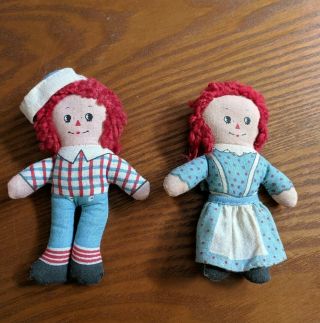 Vintage Raggedy Ann And Andy Dolls Mini 4 "