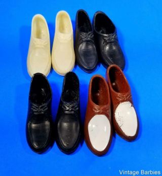 (4) Pair Ken Doll Rubber Shoes Near Vintage 1960 