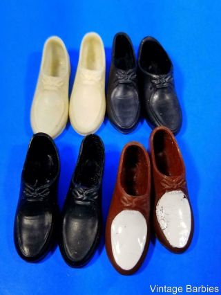 (4) Pair Ken Doll Rubber Shoes Near Vintage 1960 ' s 2