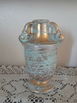 Stangl Handpainted Vase,  Antique Gold