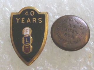 Antique Independent Order Of Odd Fellows 40 Year Member Lapel Pin - Ioof