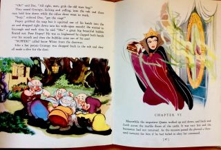 WALT DISNEY ' S SNOW WHITE Antique Children ' s Org Color Plates & Story Book 6