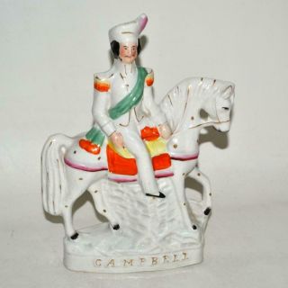 Antique Staffordshire Pottery Figure Sir Colin Campbell C1855