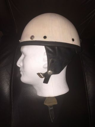 Vintage 40’s Shorty Half Helmet Leather Chin Strap Motorcycle Helmet