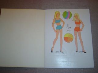 Vintage Barbie ' s Beach Bus Paper Dolls Book - and - Dated 1976 3