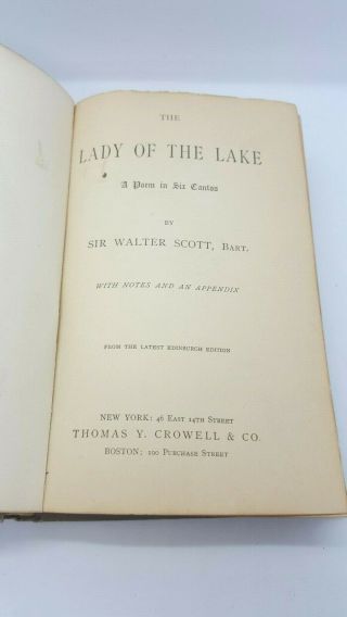 Antique Book ' Lady of the Lake ' by Sir Walter Scott 1892 Edition 4