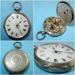 Antique J G Dent Continental Silver Key Wind Pocket Watch - 38 Mm -