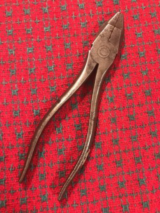 Antique M.  W.  Weber Germany Linesman Pliers Cutters.  Knurled Handles.