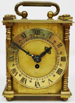 Antique English Smiths 8 Day Brass Carriage Clock For Spares/repair Restoration