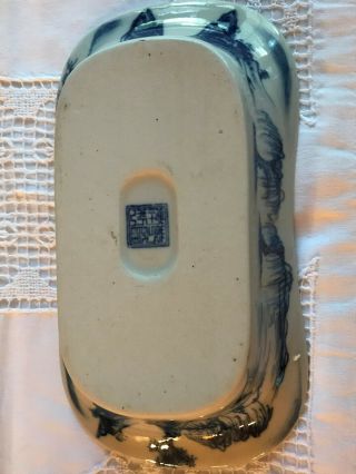 Antique Vintage Chinese Porcelain Blue White Serving/Oven Dish 6