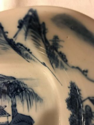 Antique Vintage Chinese Porcelain Blue White Serving/Oven Dish 8