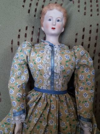 Vintage 1970s Marked Shackman Bisque Shoulder Head Doll Victorian Dressed
