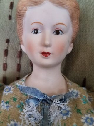 Vintage 1970s marked Shackman Bisque shoulder head Doll VICTORIAN dressed 2