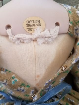 Vintage 1970s marked Shackman Bisque shoulder head Doll VICTORIAN dressed 5