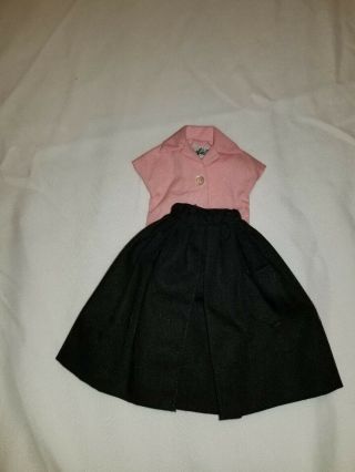 Vintage Barbie Fashion Pak Black Full Gathered Skirt And Pink Blouse 1962 - 1963