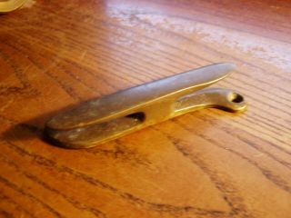 Antique Nautical Bronze/brass 4 " Rope Cleat,  Offset Holes