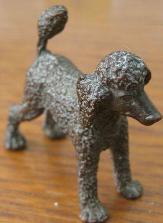 Pretty Lost Wax Cast Miniature Bronze Dog / Poodle Vienna / Austrian Style