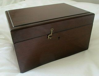 Lovely Large Antique Victorian 1890s Mahogany Wooden Empty Box With Lock