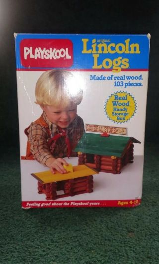 1989 Lincoln Logs Vintage Box Set 885 Playskool