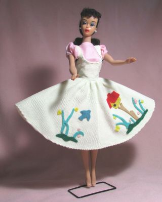 For Vintage Barbie - Ooak Friday Nite Date In Ivory W Light Rose Pink Underdress