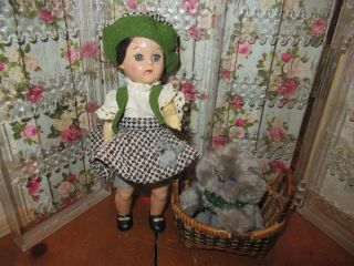 Vintage Hard Plastic Virga Walker Doll - 8 " - Braid - Love My Kitty Ginny Friend - Club