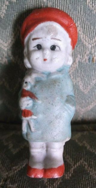 Old Antique / Vintage Small Frozen Penny Bisque Doll (japan) Listing 4 Of 13