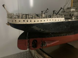 RMS Titanic Antique Ship Model Early 1900 ' s All Folk Art 11