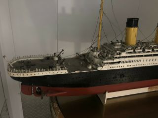 RMS Titanic Antique Ship Model Early 1900 ' s All Folk Art 4