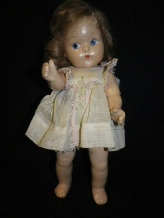 7 " Vintage Composition Vogue Toddles Doll In Dress